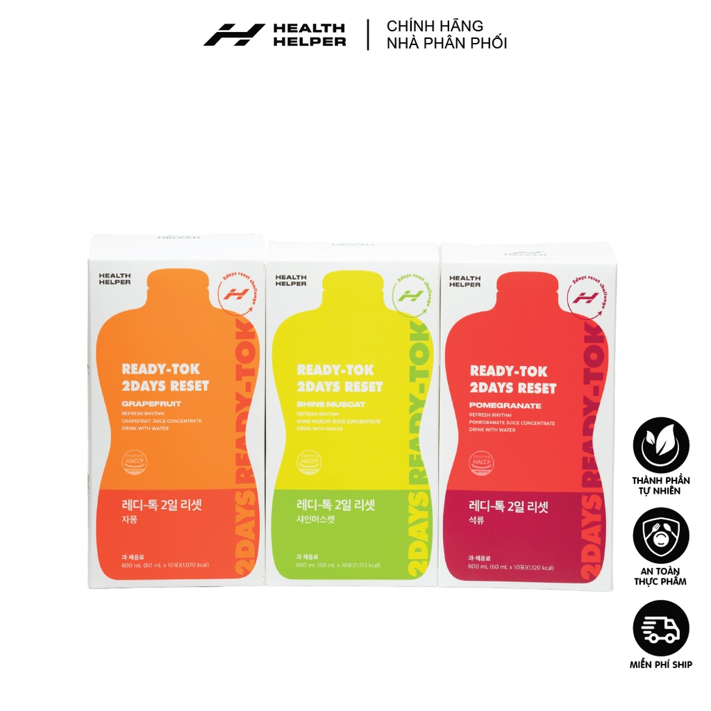Detox thải độc giảm cân Ready Tok 2-Days Health Helper Hàn Quốc (hộp 10 gói)