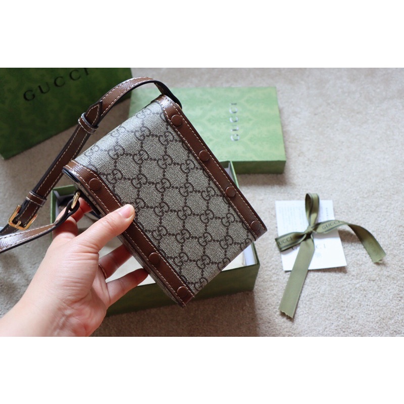 Túi đeo chéo cao cấp thương hiệu Gucci GG/GC hoạ tiết cổ điển phong cách retro
