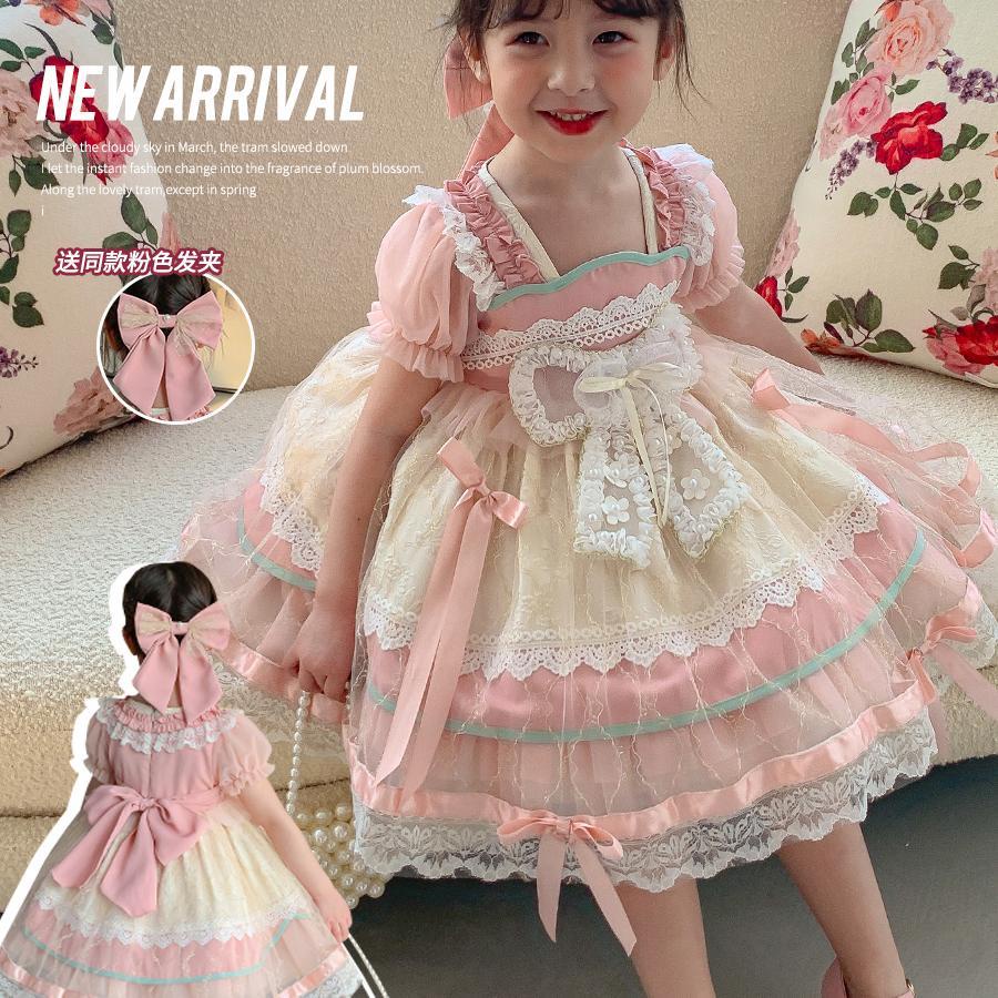 Girls' Lolita princess dress 2022 new summer children's western style bubble dress children's baby summer dress