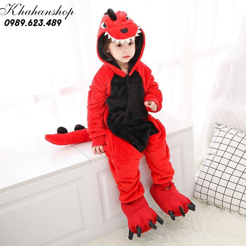 Bộ đồ thú Khủng long/cá sấu đỏ cho bé