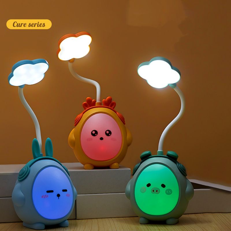 Đèn học Tai Hươu đổi 8 màu ống cắm để bàn sạc tích điện chống cận thị cho trẻ em đèn led cảm ứng có Giá điện thoại