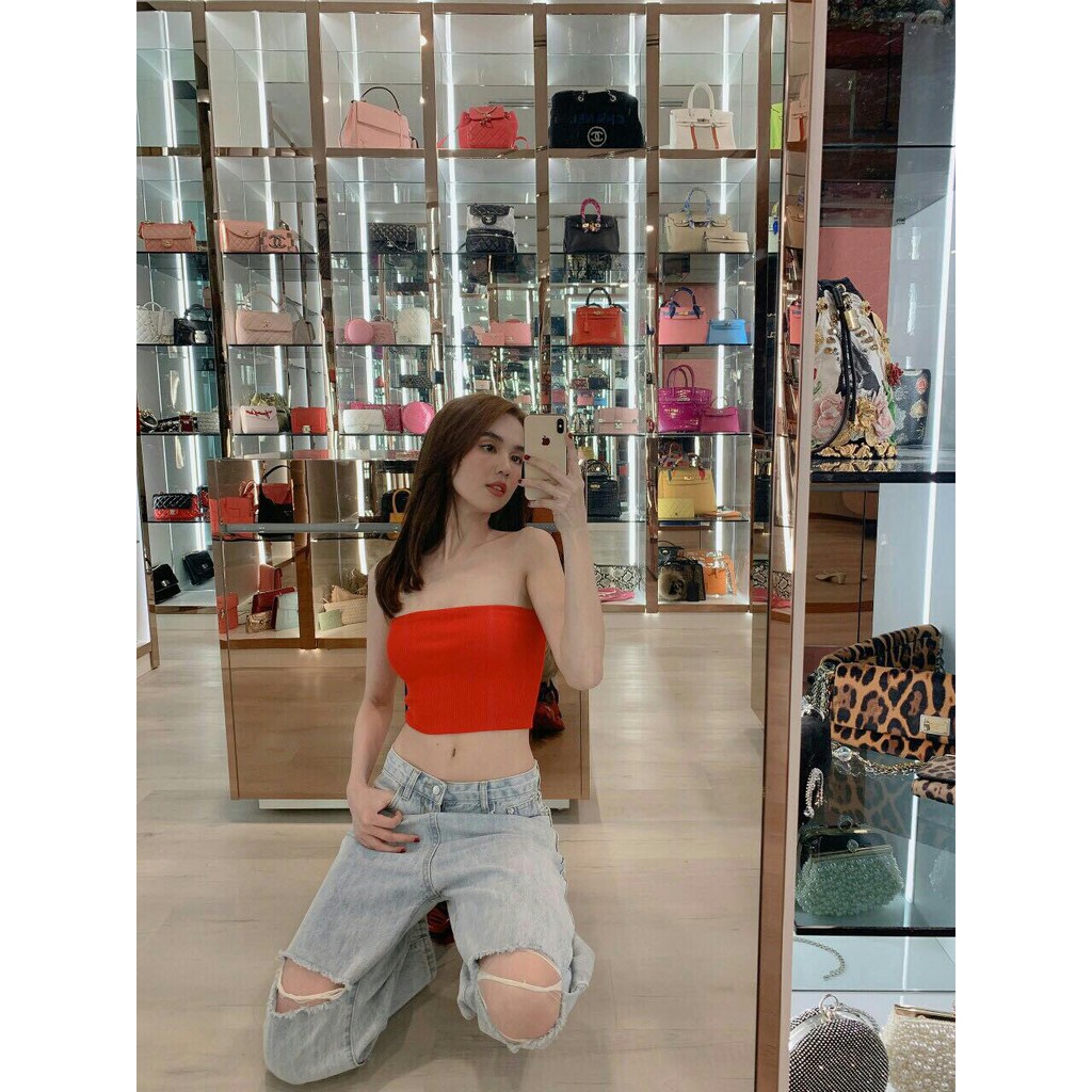 Áo Thun Quây Dáng Ôm  Nana's House - FREESHIP  Croptop không dây body thiết kế sexy nhiều màu