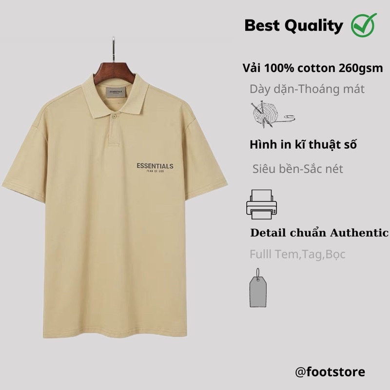 Áo polo Essentials nam nữ siêu cấp Áo polo FOG Essentials chuẩn Auth