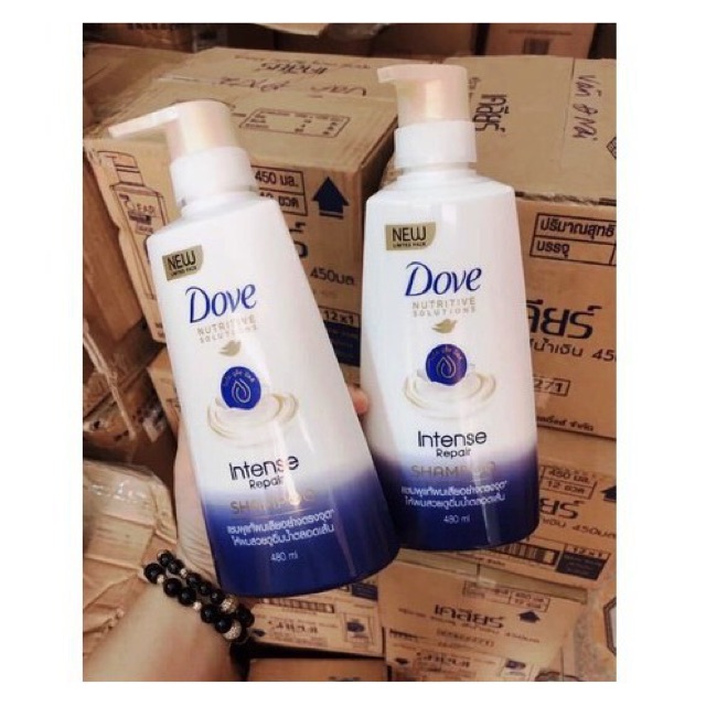 Dầu gội Dove Phục hồi tóc hư tổn Intense Repaie 450ml/chai - Hàng nhập khẩu Thái Lan