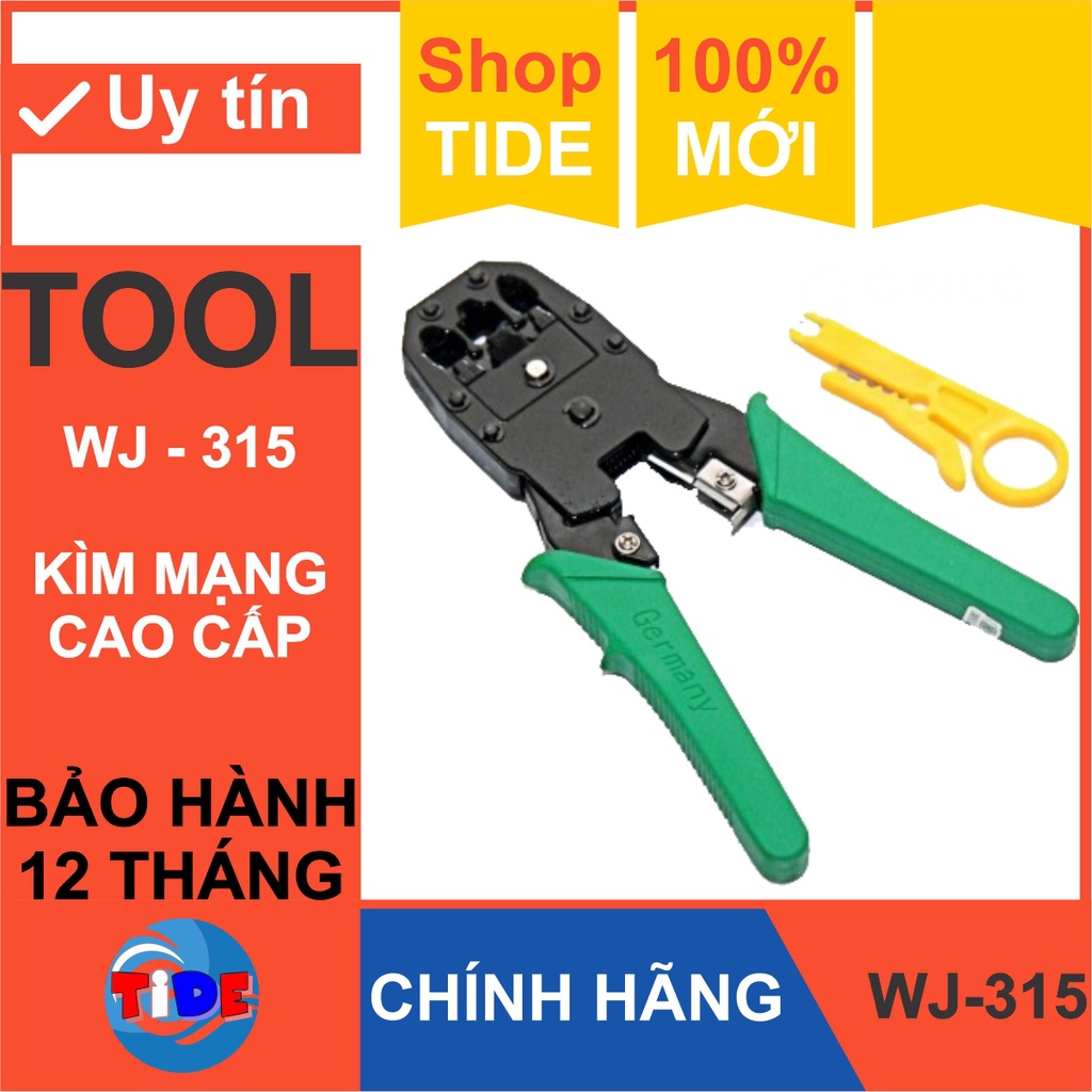 Kìm mạng WJ-315 ba chức năng (RJ11/RJ12/RJ45) – Chính hãng – Chất liệu thép không gỉ