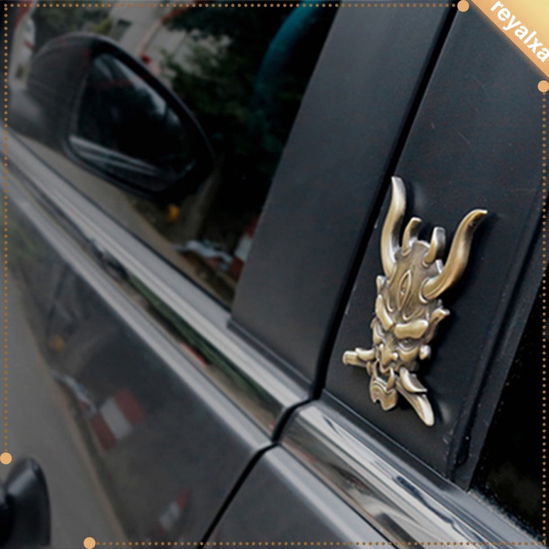 Sticker Hợp Kim Kẽm Hình Đầu Lâu Samurai Trang Trí Xe Hơi