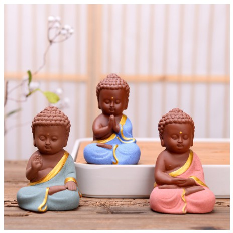 Tượng Phật Thích Ca Gốm Sứ Trang Trí Góc Làm Việc, phòng khách, bàn trà, tiểu cảnh, bể cá Siêu dễ thương