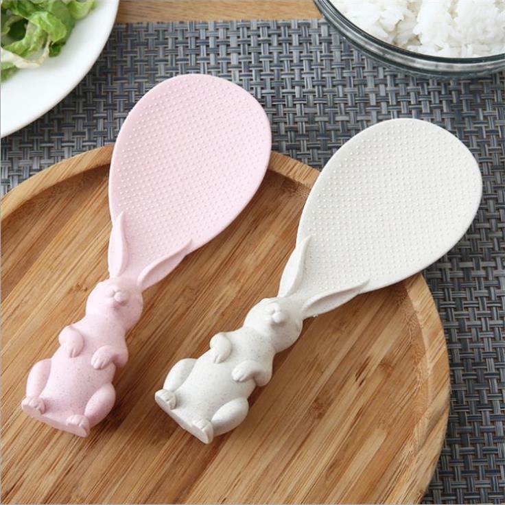 Muôi vá xới cơm lúa mạch, muỗng xới cơm lúa mạch hình thỏ an toàn, chịu nhiệt tốt Giá Gốc
