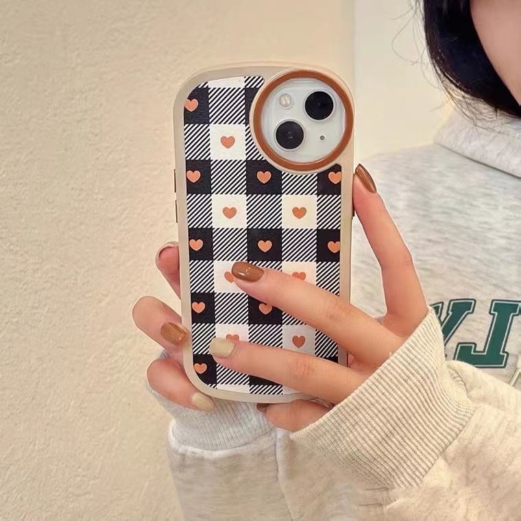Ốp Điện Thoại Silicon In Họa Tiết Lưới Trái Tim Gza1 Cho IPhone X Xs Max Xr 7 8 Plus 12 13 11 Pro Max