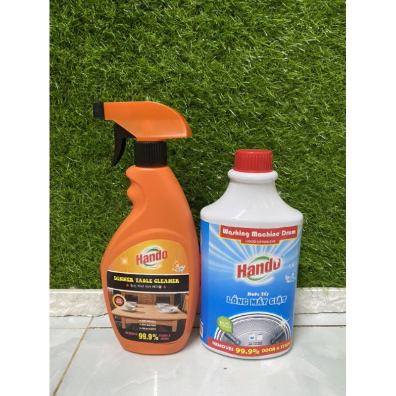 combo 2 sản phẩm nước lau bàn ăn hando 800ml + nước vệ sinh lòng giặt 800ml