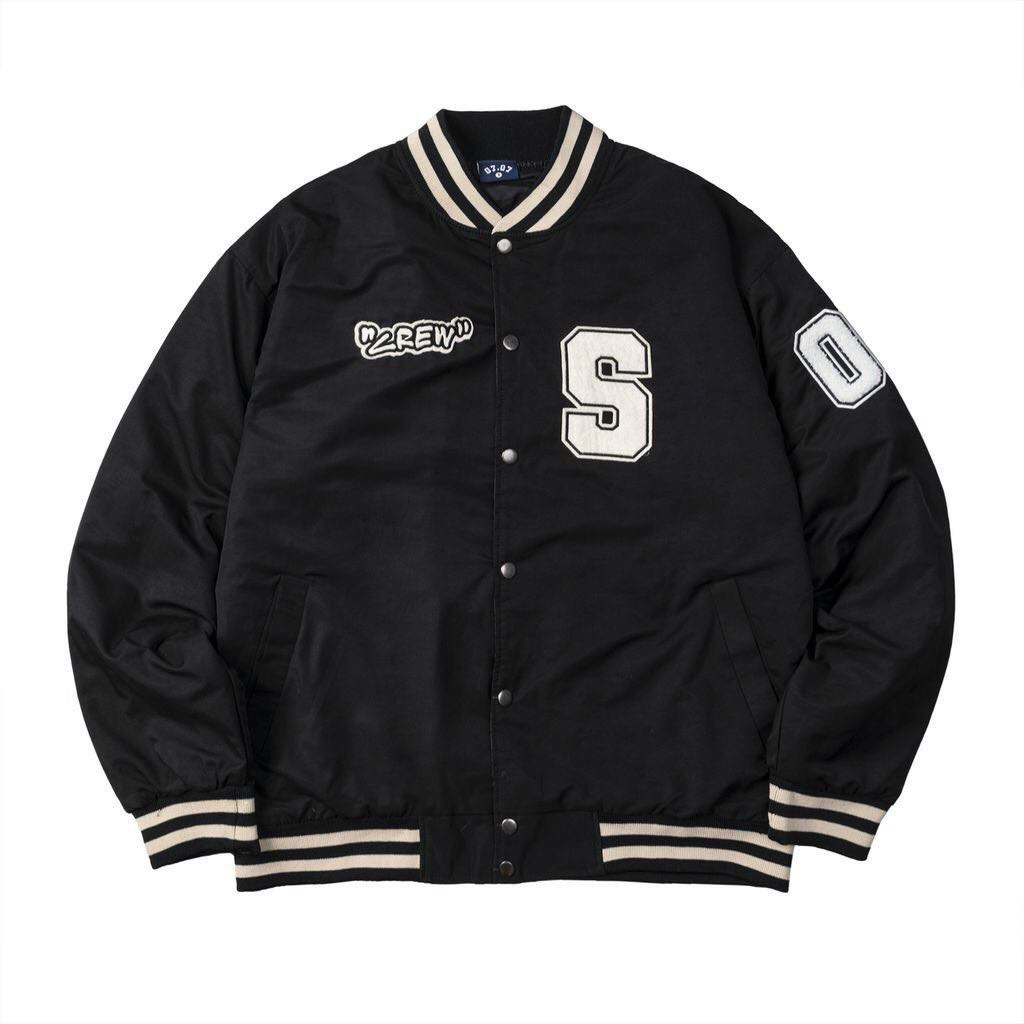 Áo Khoác Bomer Varsity Chất Da Lộn Thêu Cao Cấp Form Rộng Unisex 2 Màu