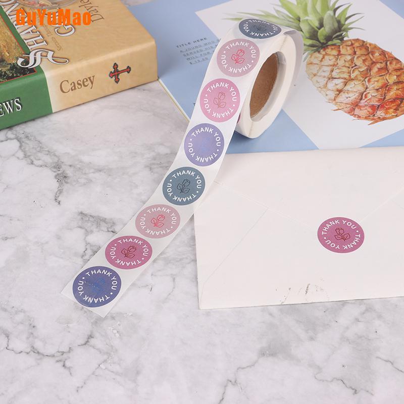 Cuộn 500 Nhãn Dán Hình Hoa Cảm Ơn Trang Trí Sổ Tay