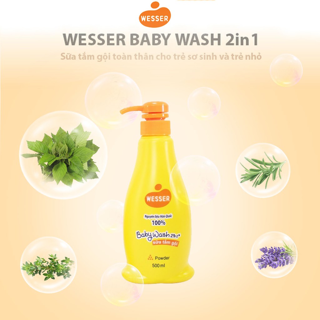 SỮA TẮM GỘI WESSER 2IN1 CHO BÉ