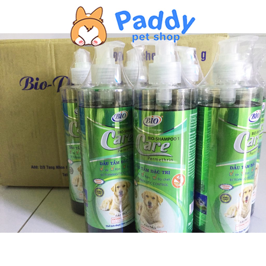 Sữa Tắm Ngừa Ve, Rận, Bọ Chét Chó Mèo Bio Care Permethrin (450ml)
