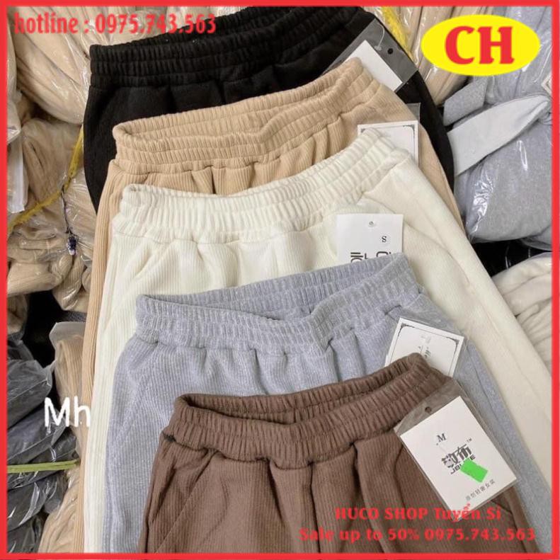 Quần Jogger Quần bom chun Ống rộng đủ màu chất bo tăm dày dặn nam nữ mặc ok freesize unisex