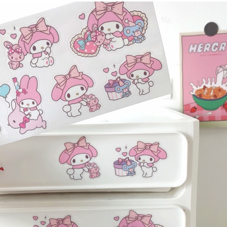 Sticker Bế Nhãn PVC Nhân Vật Hoạt Hình Sanrio Kuromi Melody Anime Cute