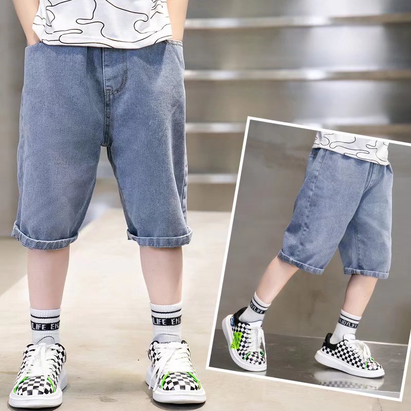Quần short jean BXPB ống rộng thời trang hè giản dị cho bé trai