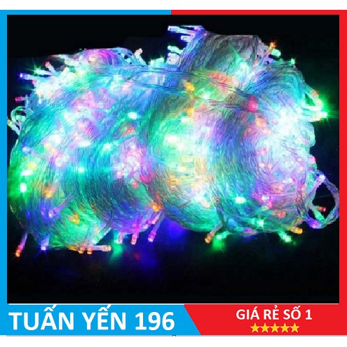 Dây đèn LED trang trí nháy chớp 40m / 100m, dây đen đủ màu lắp cây, nhà, sân vườn