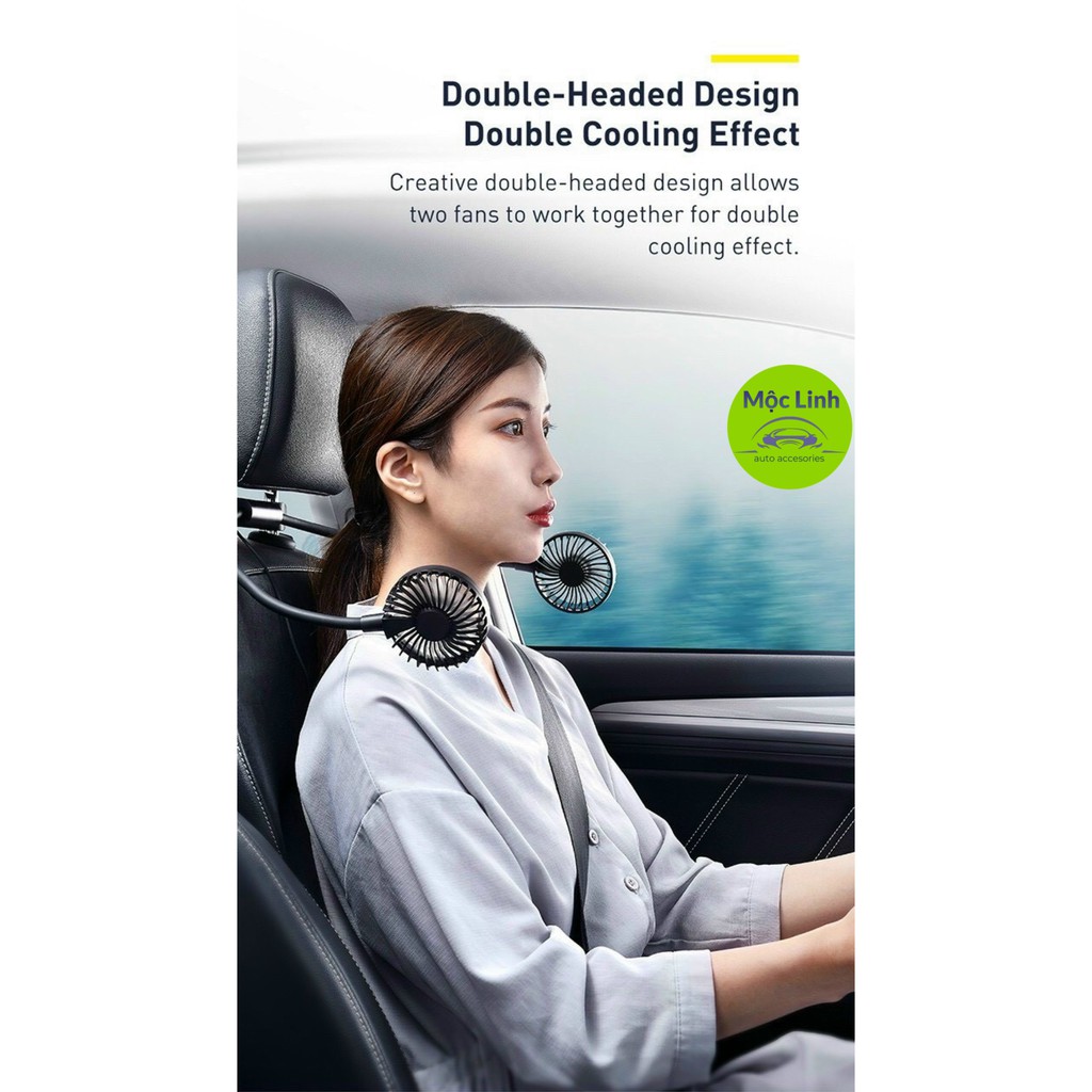 [CHÍNH HÃNG]🔥Quạt Gió 2 Đầu Dùng Trên Xe Ô Tô BASEUS Quạt mini gắn lưng ghế xoay 360 độ dùng trên xe hơi 🚘