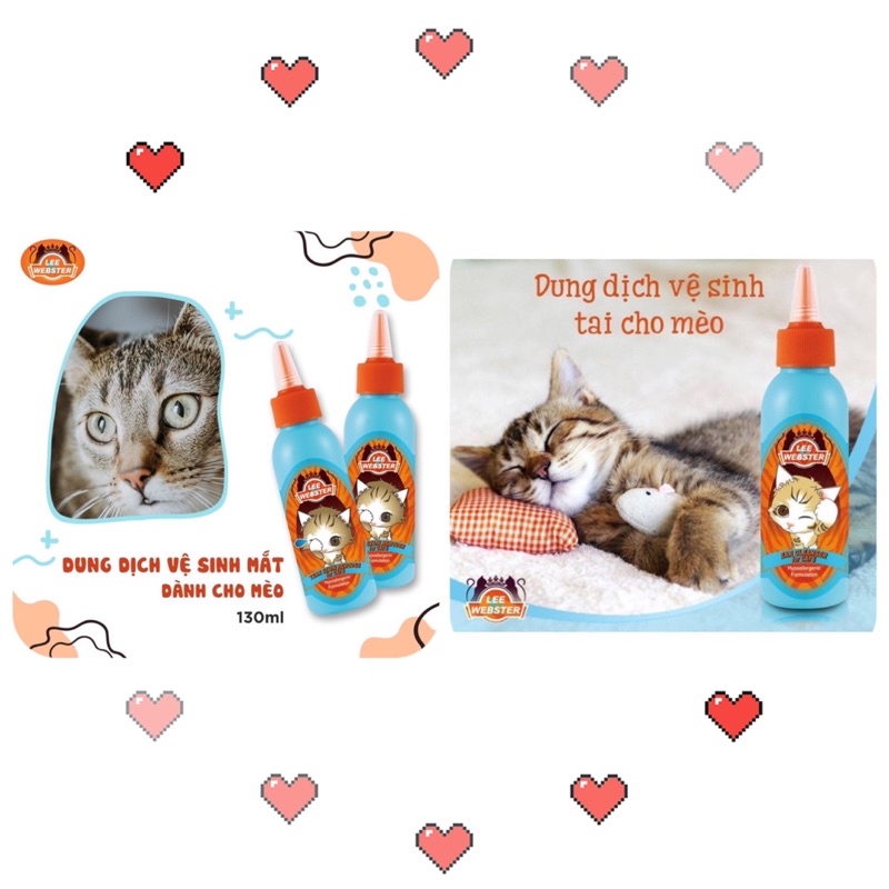 [ 130ml ] Dung dịch vệ sinh Tai và Mắt cho mèo Lee Webster