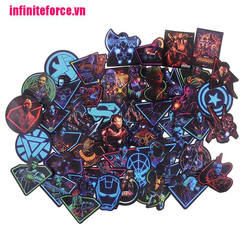 Marvel Set 49 Miếng Dán Trang Trí Laptop / Laptop Họa Tiết Avengers Độc Đáo