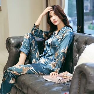 Bộ pijama lụa dài tay | Bộ lụa dài tay mặc nhà | Katilyn