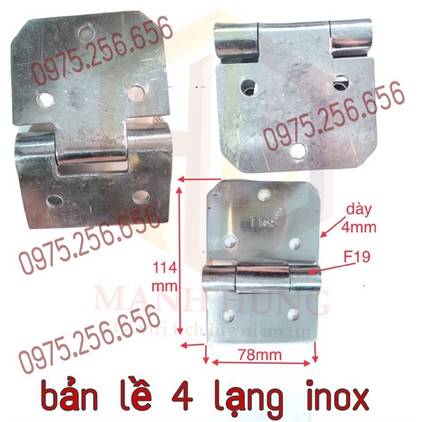 Bản lề 4 lạng inox phụ tùng ô tô xe tải bản lề của xe inox chống rỉ sét