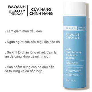 Tinh chất tẩy tế bào chết paula's choice resist daily pore-refining treatment 2% bha 7820 - flash sale 99k t1122 m1122