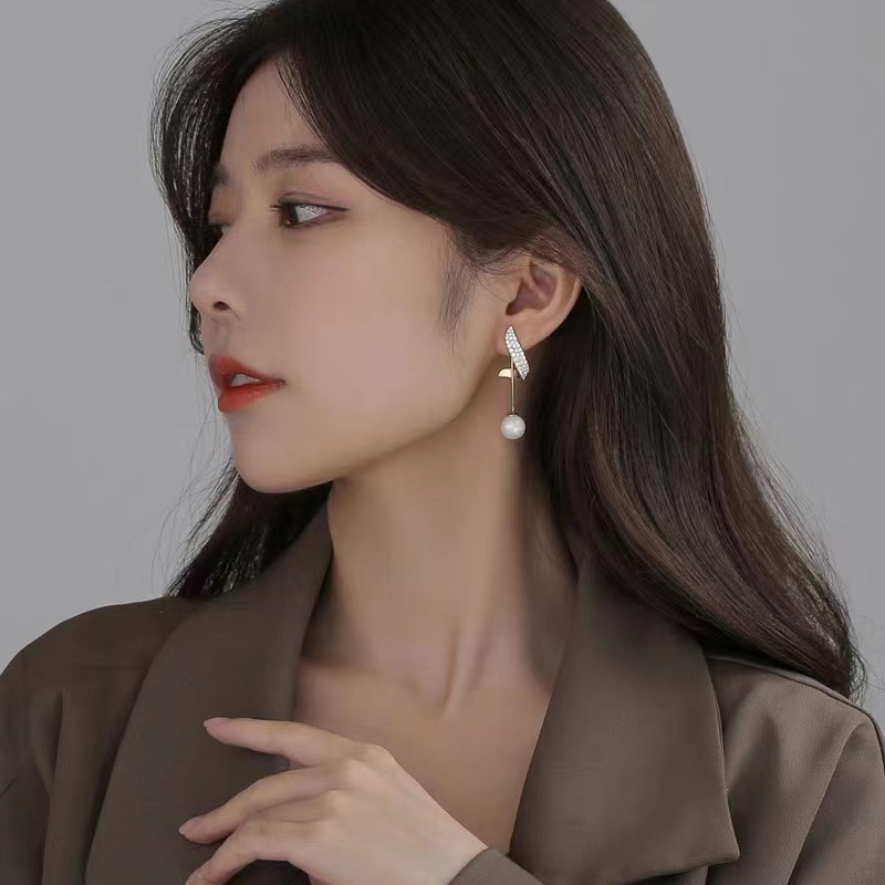 Khuyên Tai Bạc 925 Đính Hạt Ngọc Trai Tua Rua Cao Cấp Hợp Thời Trang Cho Nữ