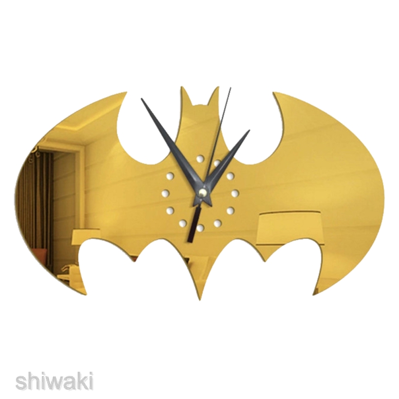 Acrylic Batman Wall Clock Wall Sticker Mute Clock