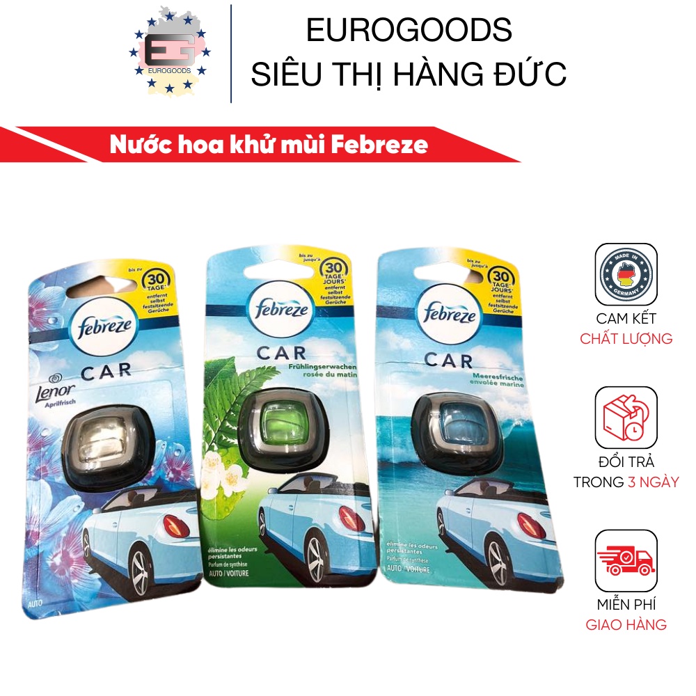 Nước hoa oto ⚡ CAM KẾT HÀNG CHUẨN ⚡ Nước hoa khử mùi Febreze cho cửa gió ô tô tạo mùi hương, chống ẩm mốc - Nội địa Đức