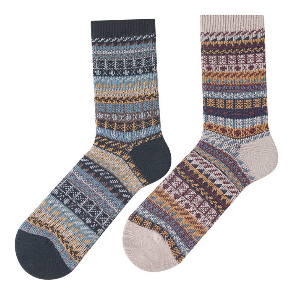 Vớ dài/ tất dài họa tiết thổ cẩm tam giác nhỏ Mua Tất unisex (muatatshop)