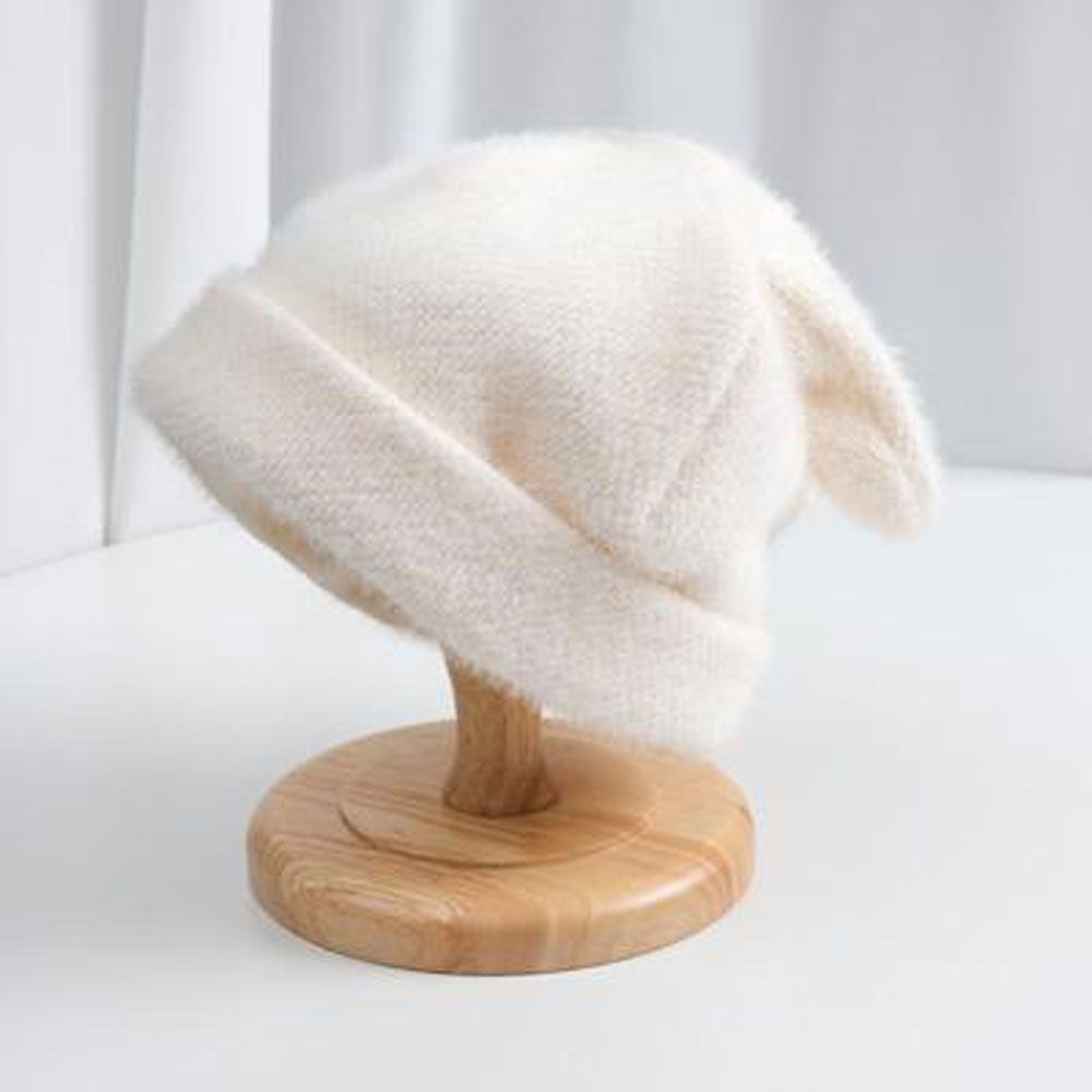 Mũ len cotton thiết kế tai thỏ nhiều màu sắc tùy chọn thời trang thu đông dành cho nữ
