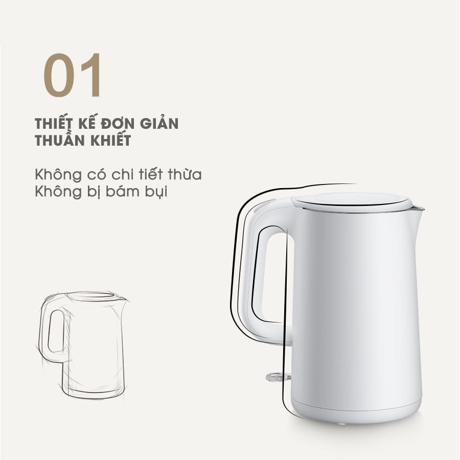 Ấm đun siêu tốc Bear 1.5L ZDH-B15T1 - Hàng Nội Địa