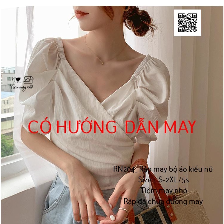 RN204_rập giấy may áo xếp li nữ