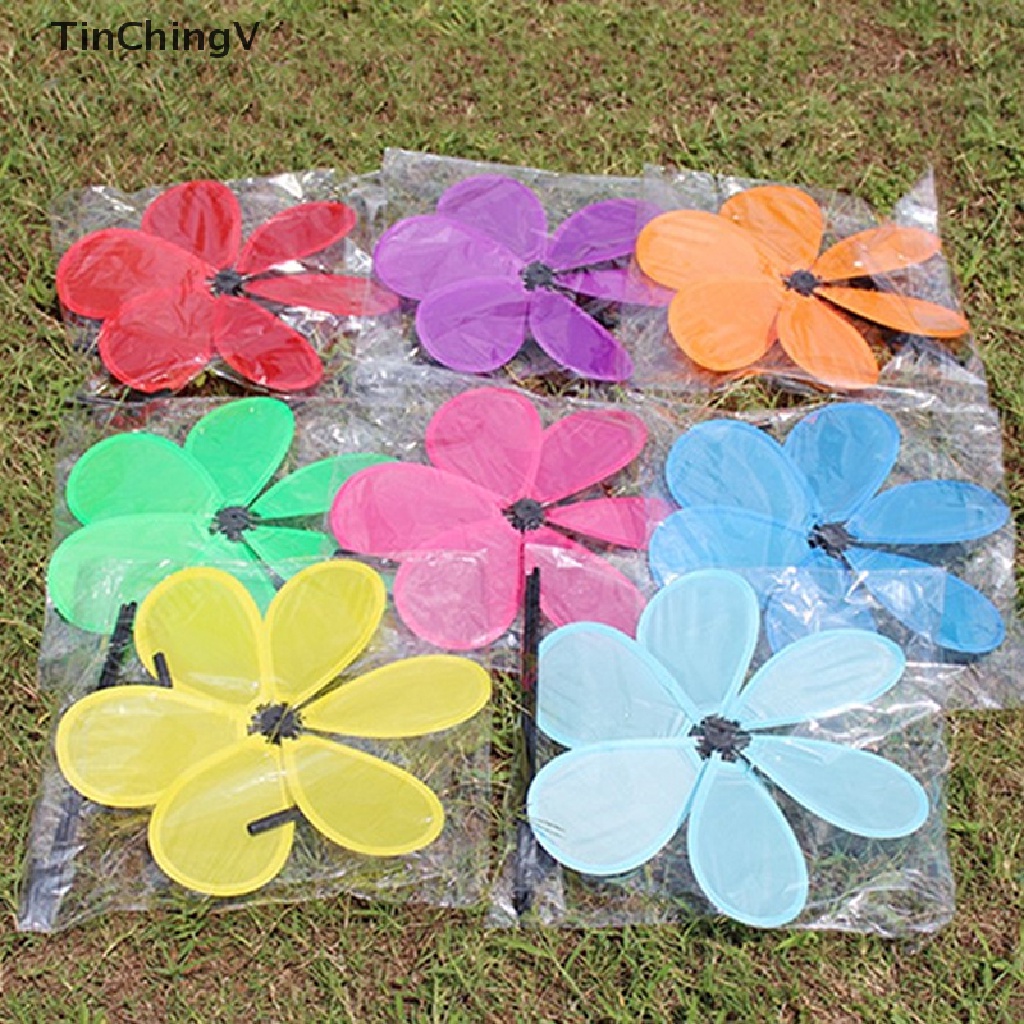 [TinChingV] Chong Chóng Hoa Màu Cầu Vồng Bằng Thiếc Trang Trí Sân Vườn Ngoài Trời