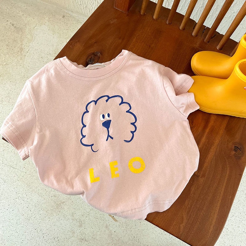 Áo Thun Tay Ngắn Chất Liệu Cotton In Họa Tiết Hoạt Hình Xinh Xắn Thời Trang Cho Bé Gái