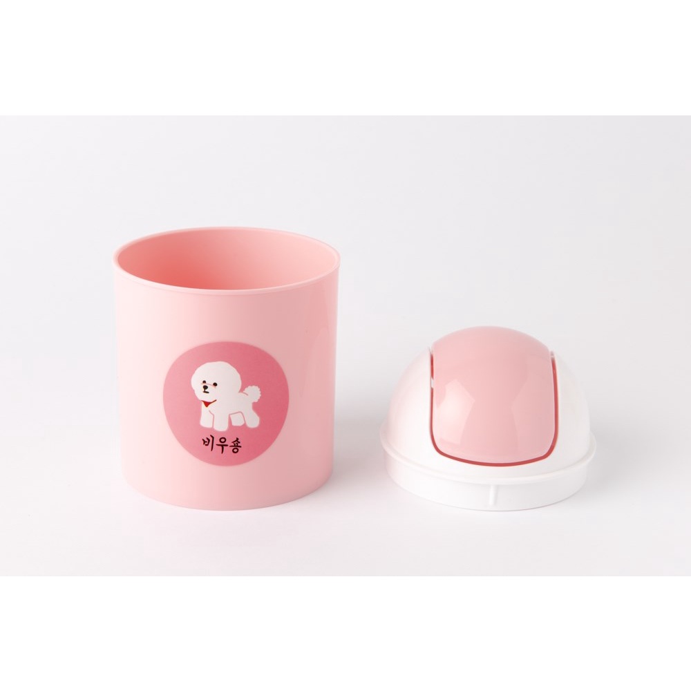 Thùng Rác Mini ARTBOX Hàn Quốc Hình Cún Trắng Xinh Xắn Màu Hồng