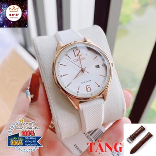 Đồng hồ nữ citizen lady watch eco-drive fe6103-00a chính hãng tặng dây da cao cấp
