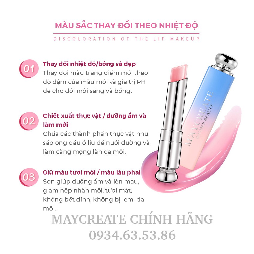 Son Dưỡng Ẩm Môi Có Mầu Maycreate Lipice Hàng Nội Địa Trung. | BigBuy360 - bigbuy360.vn