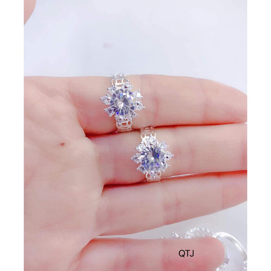 Nhẫn kim tiền bạc thật đính đá cao tuyệt đẹp