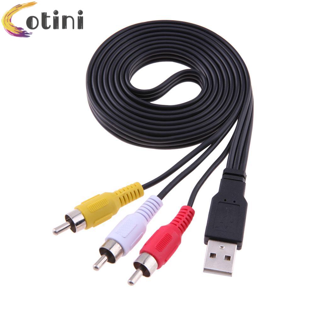 Dây cáp âm thanh chuyển đổi từ cổng USB sang 3 RCA AV A/V TV dài 1.5M