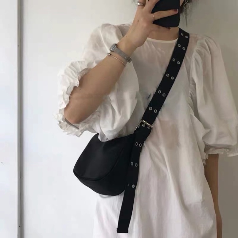 Túi đeo chéo canvas dáng mini bấm khuy - túi vải tote nam nữ unisex ulzzang đi chơi, du lịch