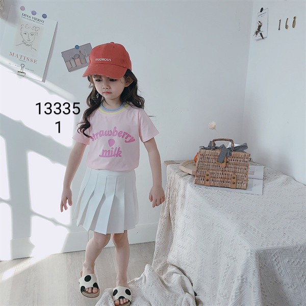 Áo cộc tay bé gái strawbery size đến 38kg, chất cotton đanh mịn co giãn hàng có sẵn kèm ảnh thật, video