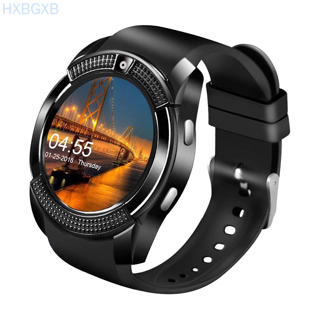 HXBG Smart Watch Touch Screen Waterproof Wristwatch 1.54 Inch Round Dial Wristwatch with Camera