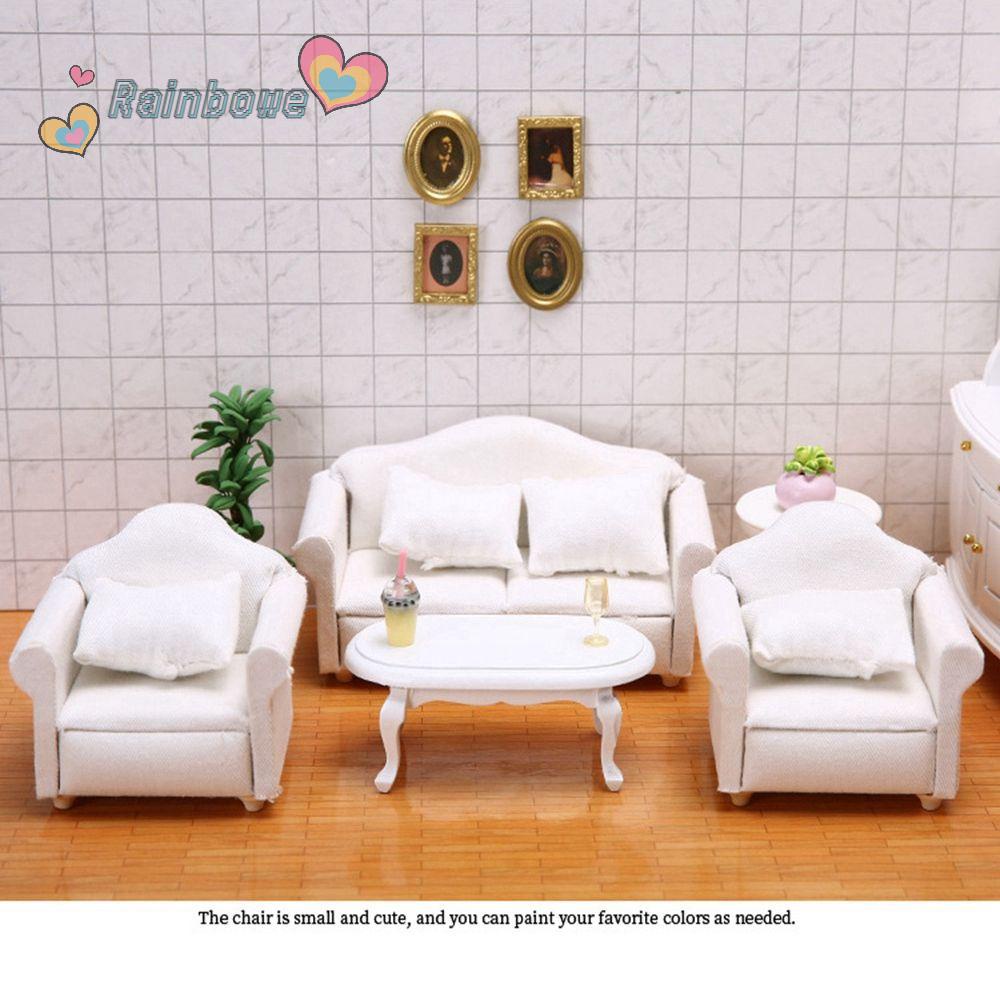 Mô Hình Ghế Sofa Mini Nhiều Kiểu Dáng Màu Cầu Vồng Trang Trí Cho Nhà Búp Bê 1:12
