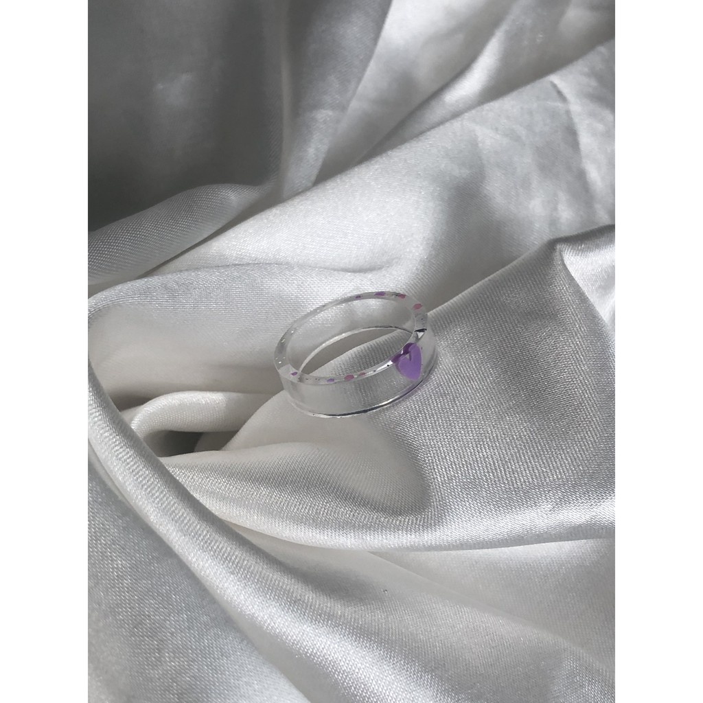 Purple Glitter Heart Ring