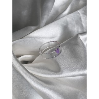 Purple Glitter Heart Ring