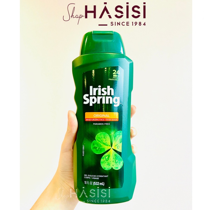 Gel Tắm IRISH SPRING - Original Clean Body Wash 591ml (Xanh Lá)