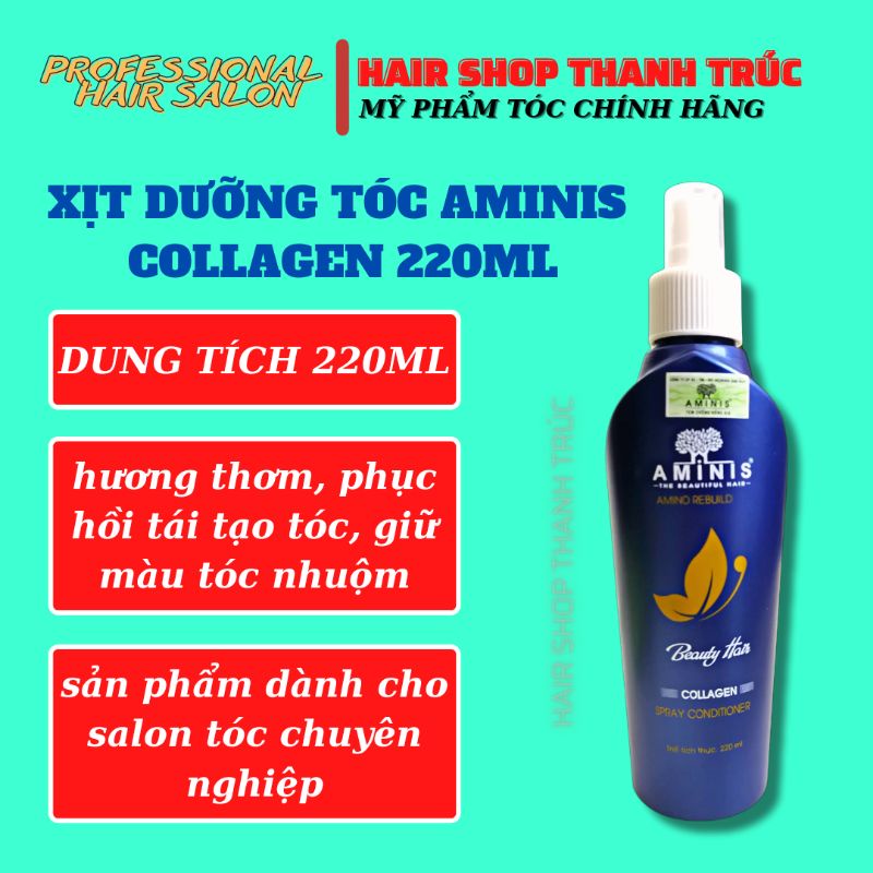 Xịt Dưỡng Tóc Collagen Aminis công nghệ Italy hàng công ty chính hãng date mới nhất 2022-2024